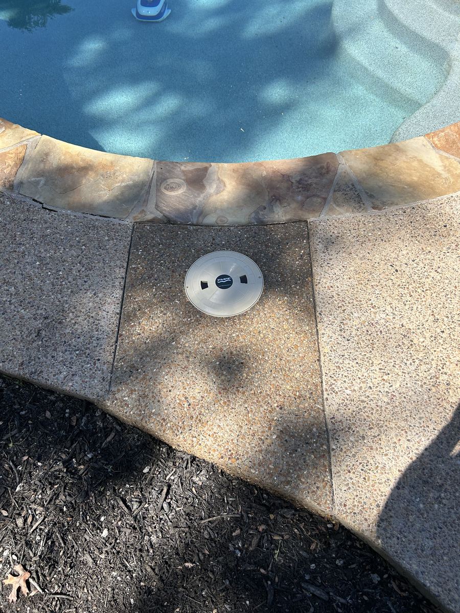 Pool skimmer after repair